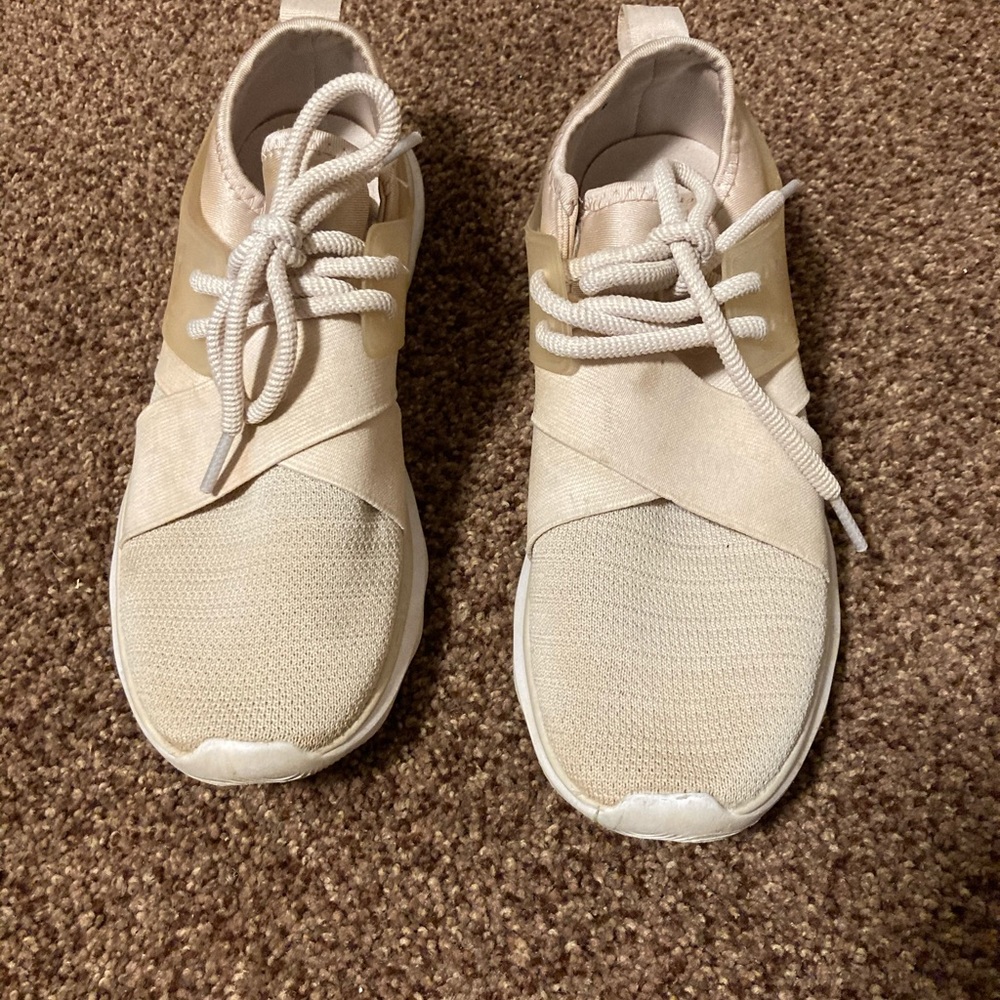 Pink running shoes
